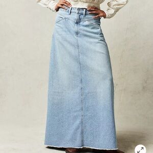 Free People Come as You Are denim maxi skirt